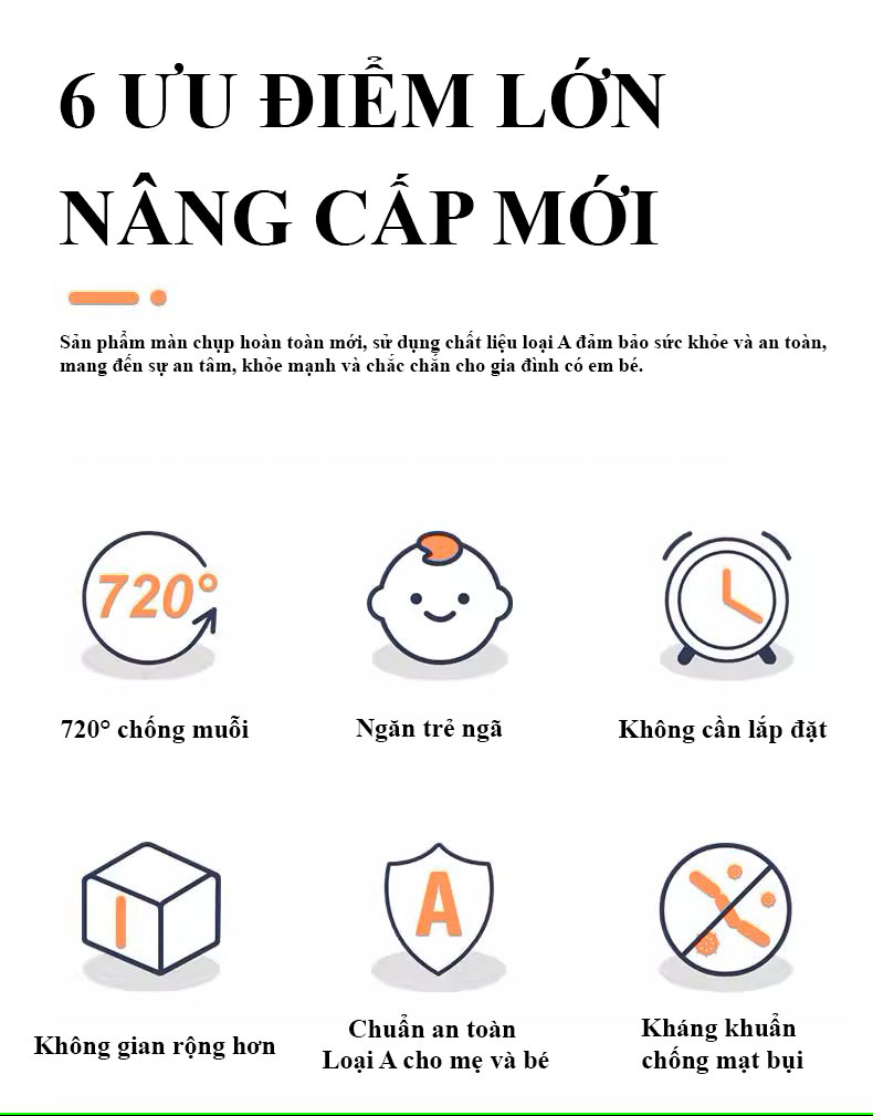 M&agrave;n chụp chống muỗi tự bung gấp gọn b&igrave;nh minh 2